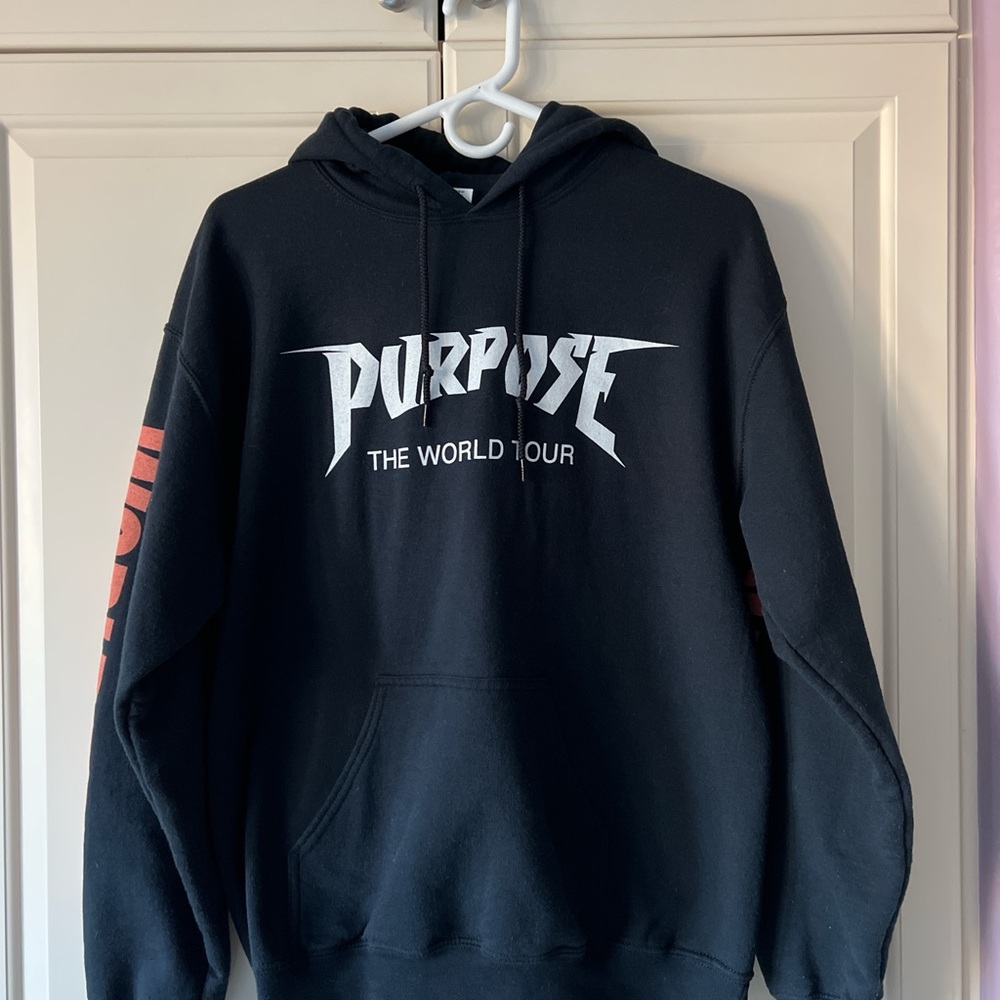 Black "Purpose The World Tour" Graphic Hoodie